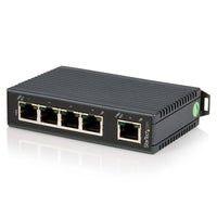 StarTech 5-Port Industrial Ethernet Switch, D" Rail Mountable-Network up to 5 Ethernet devices, even in industrial settings, with a robust IP30-rated switch