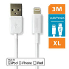 Logiix Sync & Charge Jolt XL, USB to Lightning, 3 Meters, White-Tired of your cable not being long enough? Look no further with the Logiix Sync and Charge Jolt XL 3M USB to Lightning Cable