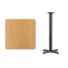 Flash Furniture – Table bistro carrée en stratifié au fini naturel de 30 po avec base de 22 x 22 po (XUNT3030T2222B)-Table d'hospitalité à hauteur de bar
