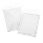 Gartner Studios Silver Foil Border All Purpose Cards, 50 Pack-White with Silver Foil accents