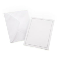 Gartner Studios Silver Foil Border All Purpose Cards, 50 Pack-White with Silver Foil accents