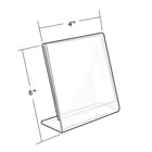 Azar Displays 6" x 4" Vertical Slanted L-Shape Acrylic Sign Holder, 10 Pack (112726)-Use as a tabletop display or as a picture frame