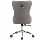 Plata Import Boyel Upholstered Velvet Office Chair - Grey-Dimensions: 38"H x 25.5"W x 20.5"D
