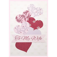 Rosedale Gold Greeting Cards/Envelopes - Happy Valentine's Day Wife - 5-1/2" x 8" - 6 Pack-Printed on premium uncoated card stock