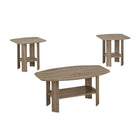 Monarch Specialties 7927P Table Set - 3Pcs Set/Dark Taupe-Coffee Table : 16 x 36 x 22 End Table : 20 x 20 x 20