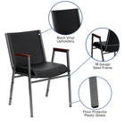 Flash Furniture HERCULES Series Heavy Duty Black Vinyl Stack Chair with Arms-Contoured Cushions