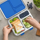 Bentgo Kids 3-Compartment Lunch Box - Blue-Place the lunch box and bonus container on the top rack of the dishwasher for quick cleaning