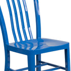 Chaise pour l'intérieur / l'extérieur en métal bleu de qualité commerciale, lot de 2-Structure en acier galvanisé