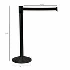 Eddie's 4-Way Crowd Control Stanchion w/ 6-1/2' Retractable Black Belt - Black - 2 Pack-6-1/2' retractable black belt