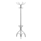 Monarch Specialties 2032 Coat Rack with Umbrella Holder - Silver Metal-Coat Rack