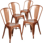 Flash Furniture Commercial Grade Copper Metal Indoor-Outdoor Stackable Chair-Stack Quantity: 8