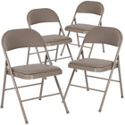 Flash Furniture HERCULES Series Double Braced Grey Vinyl Folding Chair-225 lb. Weight Capacity