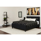 Flash Furniture Tribeca Queen Size Tufted Upholstered Platform Bed with Pocket Spring Mattress - Black Fabric-Panel Headboard