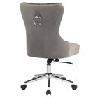 Plata Import Boyel Upholstered Velvet Office Chair - Grey-Assembly Required