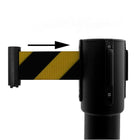 Wamaco Stanchion Post with 6' Retractable Belt, Black/Yellow-Height 36.5", Base 12.5"
