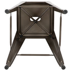 Flash Furniture 30" High Metal Indoor Bar Stool in Gun Metal Grey - Stackable Set of 4-Cross Brace with frame protective caps