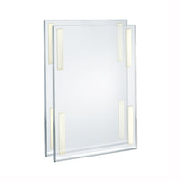 Azar Self Adhesive Acrylic Wall Sign Portrait/Vertical Holder Frame - 11" W x 17" H - Clear - 2 Pack-Sold in Packs of: 2