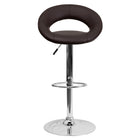 Flash Furniture 21 1/2" x 21 1/2" Vinyl Round Back Adjustable Bar Stool W/Chrome Base, Brown, 2 Pack-Height Adjustable Seat with Gas Lift