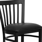 Flash Furniture – Tabouret de bar/restaurant Hercules en métal noir, dossier à traverses verticales, siège en vinyle noir-Siège rembourré en mousse épaisse de 2.5 pouces