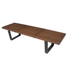 Nicer Furniture Nelson Wooden Bench - Walnut - 60"-Constructed from solid hardwood with open-slatted seat and natural finish