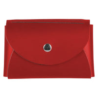 JAM Paper Leather Business Card Case, Round Flap, Red, 5 Pack (2233317457g)-Red
