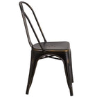 Flash Furniture Distressed Copper Metal Indoor-Outdoor Stackable Chair-Stacks up to 8 Chairs High
