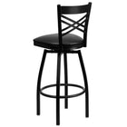 Flash Furniture HERCULES Black "X" Back Swivel Metal Barstool - Black Vinyl Seat-2.5" Thick Foam Padded Seat