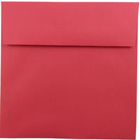 JAM Paper 8.5 x 8.5 Square Envelopes, Brite Hue Red Recycled, 1000 Pack (2794374B)-Christmas red