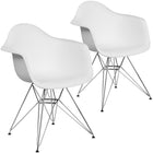 Flash Furniture Alonza Series Plastic Chairs with Chrome Base - White - 2 Pack-Transparent Crystal Finish