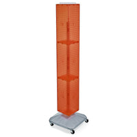 Azar Displays 8" x 8" x 60"Interlocking Pegboard Display with Wheels, Orange (703390-ORG)-Works great with Azar's line of hooks and accessories
