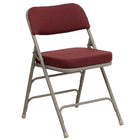 Flash Furniture HERCULES Series Premium Curved Triple Braced & Double Hinged Burgundy Fabric Metal Folding Chair-Burgundy Fabric Upholstered Seat and Back