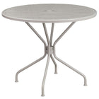 Flash Furniture 35.25" Round Light Grey Indoor-Outdoor Steel Patio Table-Patio Table
