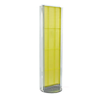 Azar Displays Two-Sided Pegboard Floor Stand, 60" x 16", Yellow (700256-YEL)-Made from pegboard