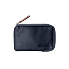 Champs Leather RFID Zip Case Wallet - Navy-Genuine Leather