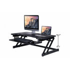 Rocelco Deluxe Extra-Wide 37.5" Sit/Stand Adjustable Desk Riser - Black-1 Year Limited Manufacturer Warranty