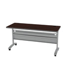 Table de formation Heartwood 60 po x 24 po - mahogany-Base métallique argentase / Dessus mahogany