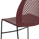 Flash Furniture HERCULES Series Burgundy Stack Chair with Air-Vent Back & Black Powder Coated Sled Base-Supportive Front Cross Brace
