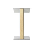 Urbann Y5 Lectern No Wheels - Natural Wood - Aluminum Grey-Light grey and natural wood, aluminum and Russian plywood