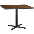Flash Furniture – Table carrée en stratifié noyer de 42 po avec base de 33 x 33 po (XUWA4242T3333)-Table d'accueil