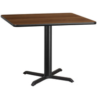 Flash Furniture – Table carrée en stratifié noyer de 42 po avec base de 33 x 33 po (XUWA4242T3333)-Table d'accueil