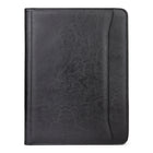 Bugatti Writing Case, Synthetic Leather, Black-Front-open document pocket provides quick access to paperwork