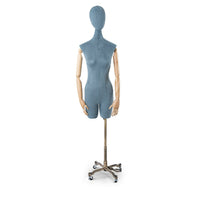 Can-Bramar Adult Female Half Body Mannequin - Ajustable Heigth - Midnight (RPDF-1M)-Positionable Wood Arms, Hands and Fingers