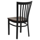Flash Furniture HERCULES Series Black School House Back Metal Restaurant Chair - Mahogany Wood Seat - 2 Pack-.625" Thick Plywood Seat