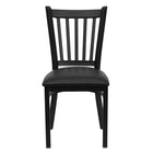 Flash Furniture HERCULES Series Black Vertical Back Metal Restaurant Chair - Black Vinyl Seat-Metal Chair