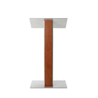 Urbann Y5 Lectern No Wheels - Whisky Wood - Aluminum Grey-Light grey and whisky stained wood, aluminum and Russian plywood