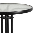 Flash Furniture 23.75" Round Tempered Glass Metal Table-Base Size: 17"W