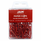 JAM Paper Colored Standard 1" Paper Clips - Red - 3 Packs of 100-Color: Red