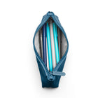 Poppin Pencil Pouch - Slate Blue-Custom silicone zipper pull keeps your stuff safe