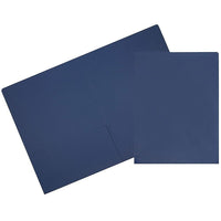 JAM Paper 2 Pocket Matte Cardstock Presentation Folder, Presidential Blue, 100 Pack (166632659C)-Presidential Blue Folder