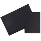 JAM Paper Two Pocket Presentation Folders, Black Linen, 12 Pack (99594g)-Size: 9" x 12"